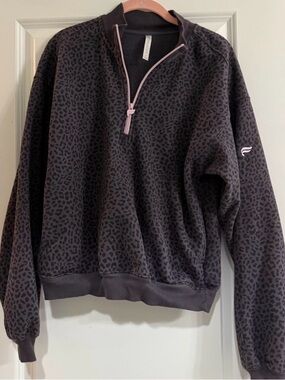 Fabletics Leopard Crop Sweatshirt - Medium